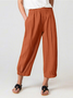 Pantalons Femmes Décontracté Plain Printemps / Automne Coton Naturel Quotidien Ample Long Régulier
