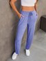 Pantalons Femmes Décontracté Plain Printemps / Automne Naturel Quotidien Ample Jersey Long Droit