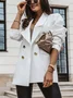 Blazers Décontracté Plain Printemps / Automne Polyester Aucune élasticité Faire la navette Manches Longues Régulier Droit pour Femmes