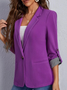 Blazers Femmes Décontracté Bloc de Couleur Printemps / Automne Polyester Naturel Aucune élasticité Ample Faire la navette Manches Longues