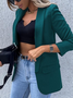 Blazers Femmes Décontracté Plaid Printemps / Automne Polyester Naturel Ample Faire la navette Droit Régulier
