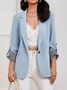 Blazers Femmes Décontracté Bloc de Couleur Printemps / Automne Polyester Naturel Aucune élasticité Ample Faire la navette Manches Longues