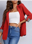 Blazers Femmes Décontracté Bloc de Couleur Printemps / Automne Polyester Naturel Aucune élasticité Ample Faire la navette Manches Longues
