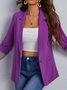 Blazers Femmes Décontracté Bloc de Couleur Printemps / Automne Polyester Naturel Aucune élasticité Ample Faire la navette Manches Longues