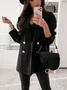Blazers Décontracté Plain Printemps / Automne Polyester Aucune élasticité Faire la navette Manches Longues Régulier Droit pour Femmes
