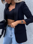 Blazers Femmes Décontracté Plaid Printemps / Automne Polyester Naturel Ample Faire la navette Droit Régulier