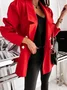 Blazers Décontracté Plain Printemps / Automne Polyester Aucune élasticité Faire la navette Manches Longues Régulier Droit pour Femmes