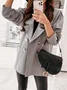 Blazers Décontracté Plain Printemps / Automne Polyester Aucune élasticité Faire la navette Manches Longues Régulier Droit pour Femmes