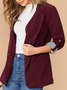 Blazers Femmes Décontracté Bloc de Couleur Printemps / Automne Polyester Naturel Aucune élasticité Ample Faire la navette Manches Longues