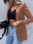 Blazers Femmes Décontracté Plaid Printemps / Automne Polyester Naturel Ample Faire la navette Droit Régulier