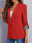 Blazers Femmes Décontracté Bloc de Couleur Printemps / Automne Polyester Naturel Aucune élasticité Ample Faire la navette Manches Longues