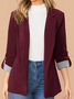 Blazers Femmes Décontracté Bloc de Couleur Printemps / Automne Polyester Naturel Aucune élasticité Ample Faire la navette Manches Longues