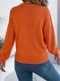 Pulls Décontracté Plain Printemps / Automne Micro-élasticité Quotidien Ample Col Rond Droit Régulier pour Femmes