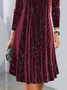 Robes Géométrique Décontracté Printemps / Automne Col V Quotidien Boucle Coupe Régulière Régulier Non pour Femmes