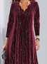 Robes Géométrique Décontracté Printemps / Automne Col V Quotidien Boucle Coupe Régulière Régulier Non pour Femmes