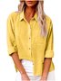 Chemises Femmes Décontracté Plain Printemps / Automne Coton Aucune élasticité Quotidien Régulier Régulier Col de Chemise