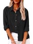Chemises Femmes Décontracté Plain Printemps / Automne Coton Aucune élasticité Quotidien Régulier Régulier Col de Chemise