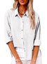 Chemises Femmes Décontracté Plain Printemps / Automne Coton Aucune élasticité Quotidien Régulier Régulier Col de Chemise