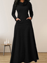 Robes Décontracté Plain Printemps / Automne Naturel Micro-élasticité Quotidien Ample Jersey Non pour Femmes