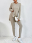 Deux Pièces Ensembles Femmes Décontracté Plain Printemps / Automne Naturel Quotidien Ample Manches Longues Col Rond Top Avec Pantalons