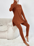 Deux Pièces Ensembles Femmes Décontracté Plain Printemps / Automne Naturel Quotidien Ample Manches Longues Col Rond Top Avec Pantalons
