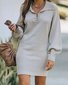 Robes Décontracté Plain Printemps / Automne Col V Coupe Régulière Mi-longue Droit Régulier Non pour Femmes