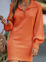 Robes Décontracté Plain Printemps / Automne Col V Coupe Régulière Mi-longue Droit Régulier Non pour Femmes