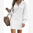 Robes Décontracté Plain Printemps / Automne Col V Coupe Régulière Mi-longue Droit Régulier Non pour Femmes