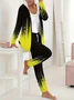 Deux Pièces Ensembles Femmes Bloc de Couleur Décontracté Printemps / Automne Sweat-shirt à Capuche Quotidien Ample Jersey Manches Longues Droit