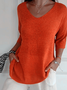 Pulls Femmes Décontracté Plain Printemps / Automne Manches trois quarts Fil/fil de laine Régulier Droit Régulier Élasticité moyenne