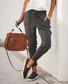 Pantalons Décontracté Plain Printemps / Automne Naturel Micro-élasticité Quotidien Ample Long Régulier pour Femmes