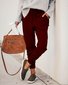 Pantalons Décontracté Plain Printemps / Automne Naturel Micro-élasticité Quotidien Ample Long Régulier pour Femmes