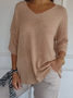 Pulls Femmes Décontracté Plain Printemps / Automne Manches trois quarts Fil/fil de laine Régulier Droit Régulier Élasticité moyenne