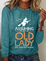 T-shirts Femmes Décontracté Printemps / Automne Toussaint Quotidien Ample Col Rond Régulier Élasticité moyenne Oui