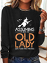 T-shirts Femmes Décontracté Printemps / Automne Toussaint Quotidien Ample Col Rond Régulier Élasticité moyenne Oui