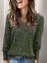 T-shirts Décontracté Plain Printemps / Automne Tricoté Manches Longues Régulier Droit Régulier Non pour Femmes