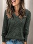 T-shirts Décontracté Plain Printemps / Automne Tricoté Manches Longues Régulier Droit Régulier Non pour Femmes
