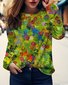 T-shirts Femmes Décontracté Papillon Printemps / Automne Quotidien Ample Col Rond Droit Régulier Dentelle