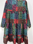 Robes Décontracté Ethnique Printemps / Automne Naturel Mini Manches Longues Trapèze Régulier Non pour Femmes