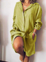 Robes Décontracté Plain Printemps / Automne Naturel Aucune élasticité Quotidien Manches Longues Droit Non pour Femmes