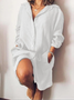 Robes Décontracté Plain Printemps / Automne Naturel Aucune élasticité Quotidien Manches Longues Droit Non pour Femmes