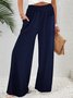 Pantalons Décontracté Plain Printemps / Automne Aucune élasticité Ample Standard Pantalon droit Droit Poche Couture pour Femmes