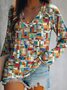 T-shirts Femmes Bloc de Couleur Décontracté Printemps / Automne Polyester Manches Longues Régulier Droit Régulier Dentelle