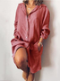 Robes Décontracté Plain Printemps / Automne Naturel Aucune élasticité Quotidien Manches Longues Droit Non pour Femmes
