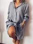 Robes Décontracté Plain Printemps / Automne Naturel Aucune élasticité Quotidien Manches Longues Droit Non pour Femmes