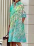 Robes Décontracté Floral Printemps / Automne Polyester Aucune élasticité Quotidien Mi-longue Régulier Poche Couture pour Femmes