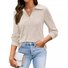 Chemisiers Décontracté Plain Printemps / Automne Polyester Naturel Quotidien Manches Longues Régulier Col de Chemise pour Femmes
