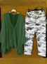 Deux Pièces Ensembles Décontracté Printemps / Automne Camouflage Polyester Naturel Quotidien Manches trois quarts Droit Régulier pour Femmes