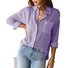 Chemises Femmes Rayé Décontracté Printemps / Automne Aucune élasticité Quotidien Manches Longues Mi-long Régulier Col de Chemise