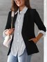 Chemises Femmes Rayé Décontracté Printemps / Automne Aucune élasticité Quotidien Manches Longues Mi-long Régulier Col de Chemise